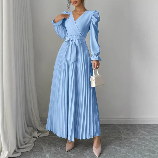 A long-sleeved dress