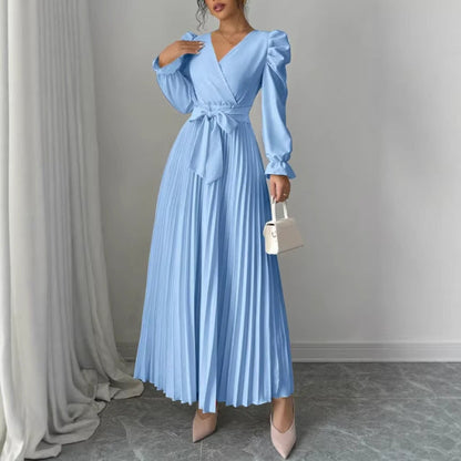 A long-sleeved dress