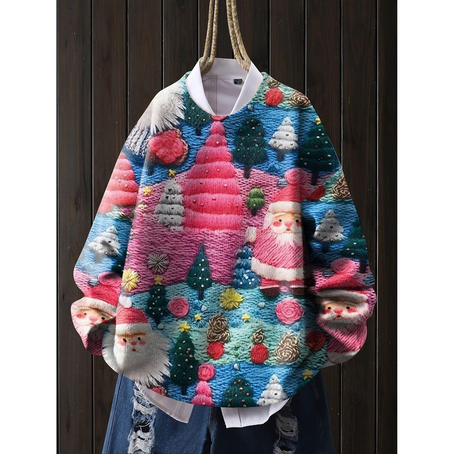 A printed sweater