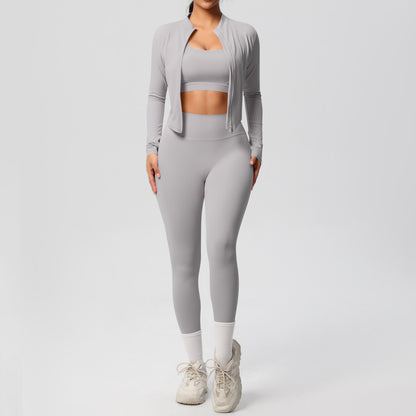 A Tight Yoga Vest Jacket Shockproof Beauty Back Sports Bra Pilates Running Outdoor Yoga Clothing