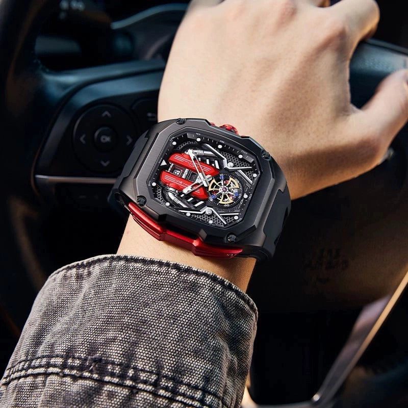 A men's watch engine three-dimensional design luminous waterproof multi-kinetic trendy men's high-end quartz watch