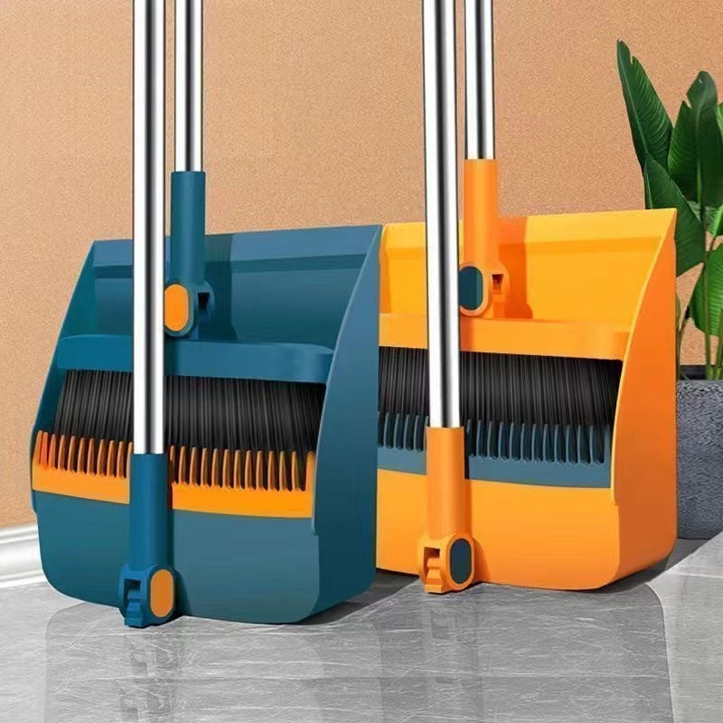 A folding broom dustpan combination set