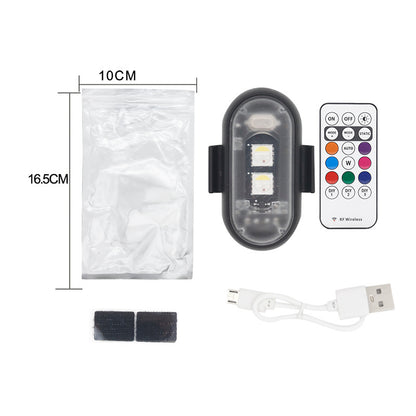 A wireless remote control aircraft light, car and motorcycle universal colorful flash warning light drone pilot light charging