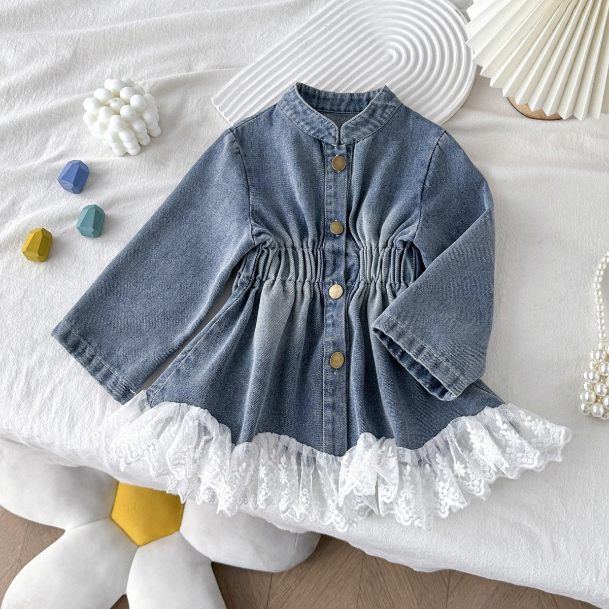 A denim skirt for children and teenagers