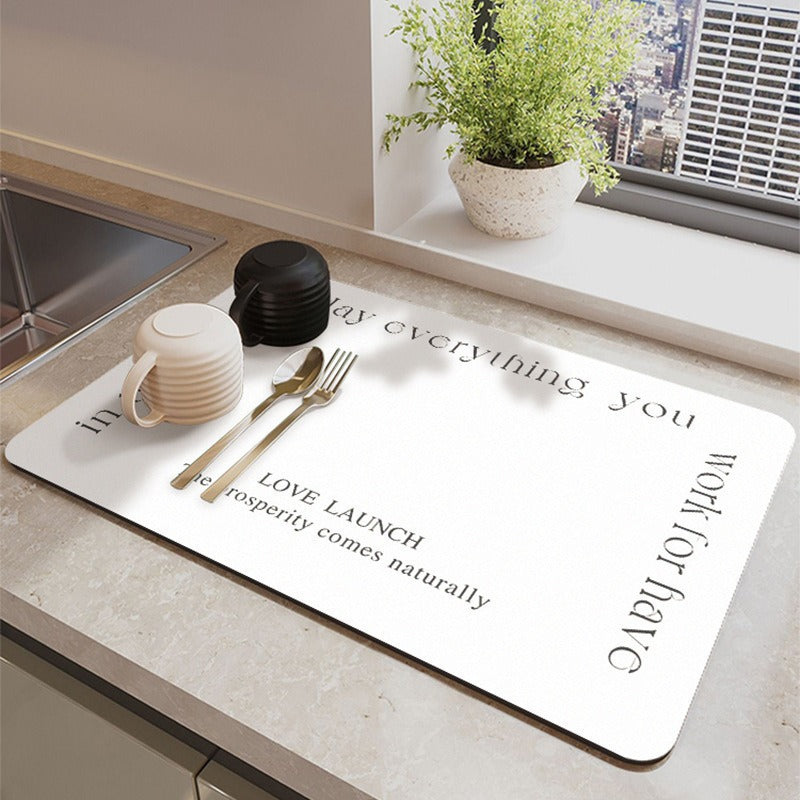 A Solid color kitchen drain pad New diatom mud desktop pool Wear-resistant suction pad Anti-scalding heat insulation pad