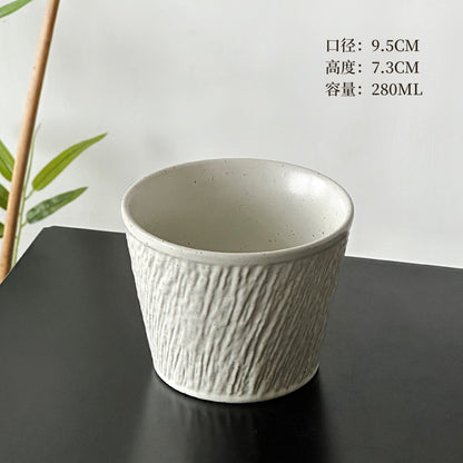 Japanese minimalist ceramic coffee cup hand cup pig mouth cup retro exquisite premium latte cup master cup Aobai cup