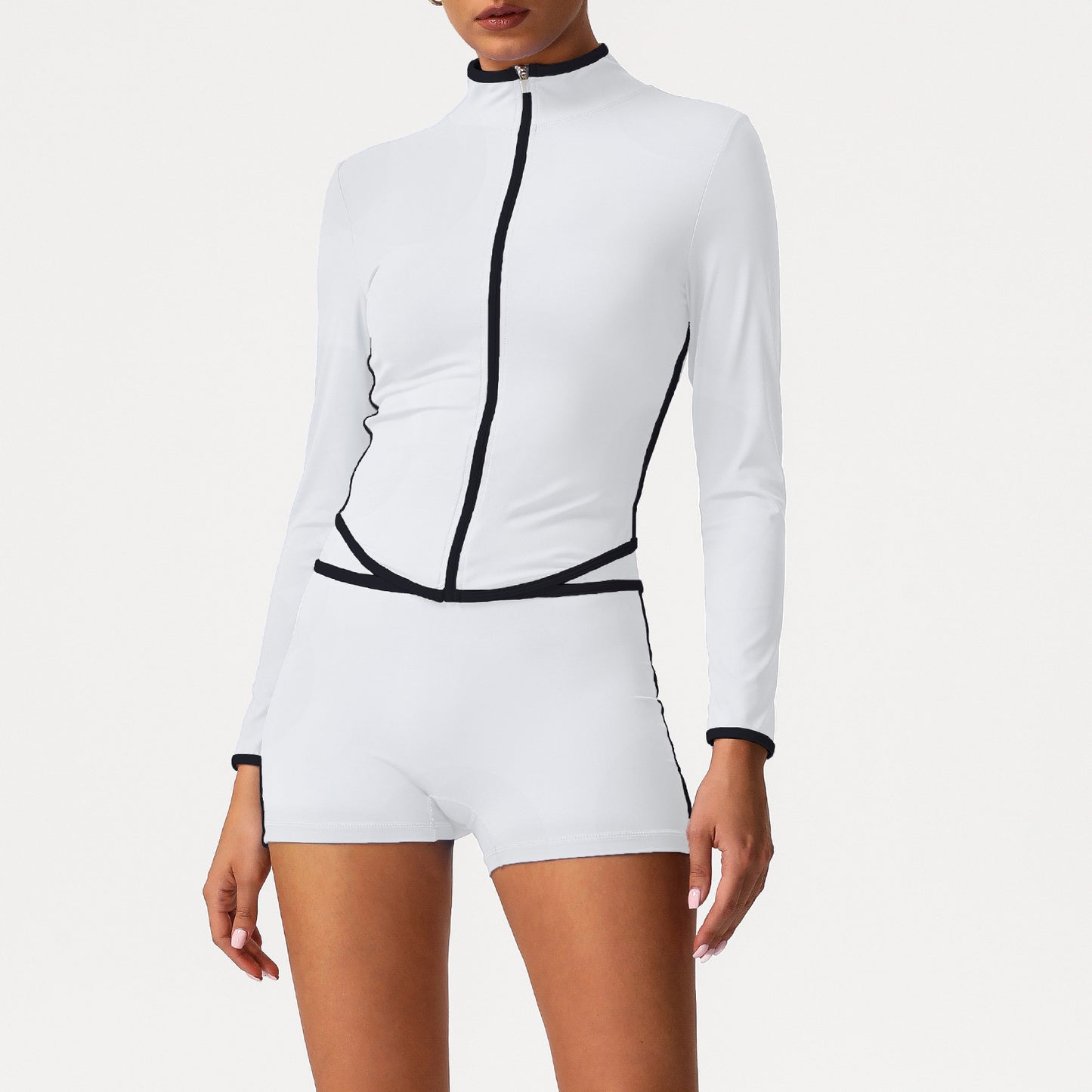A sports suit women's contrasting colors, beautiful back, tight body, nude yoga suit, running fitness yoga suit