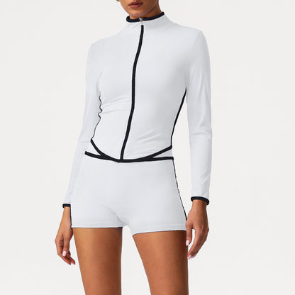 A sports suit women's contrasting colors, beautiful back, tight body, nude yoga suit, running fitness yoga suit