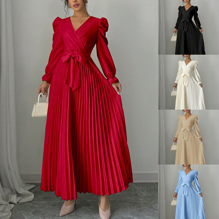 A long-sleeved dress