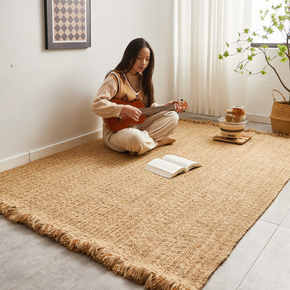 A Jute woven carpet floor mat