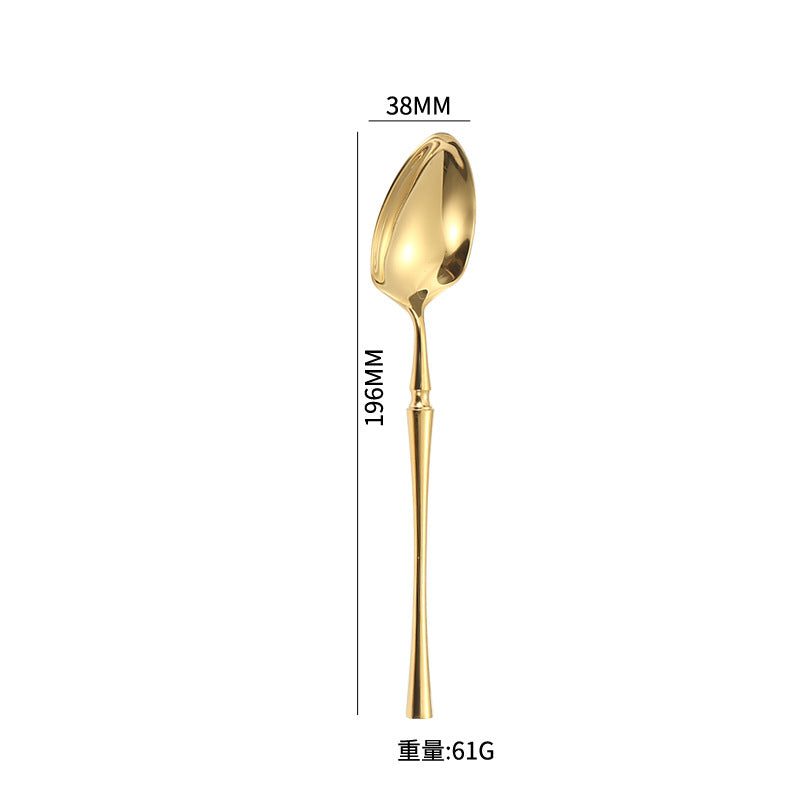 A stainless steel tableware