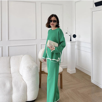 A Women's Long Sleeve Knitted Suit