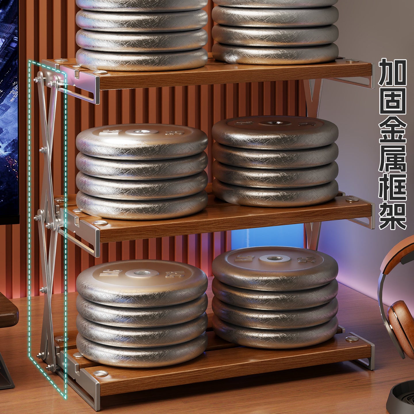 A tabletop shelf