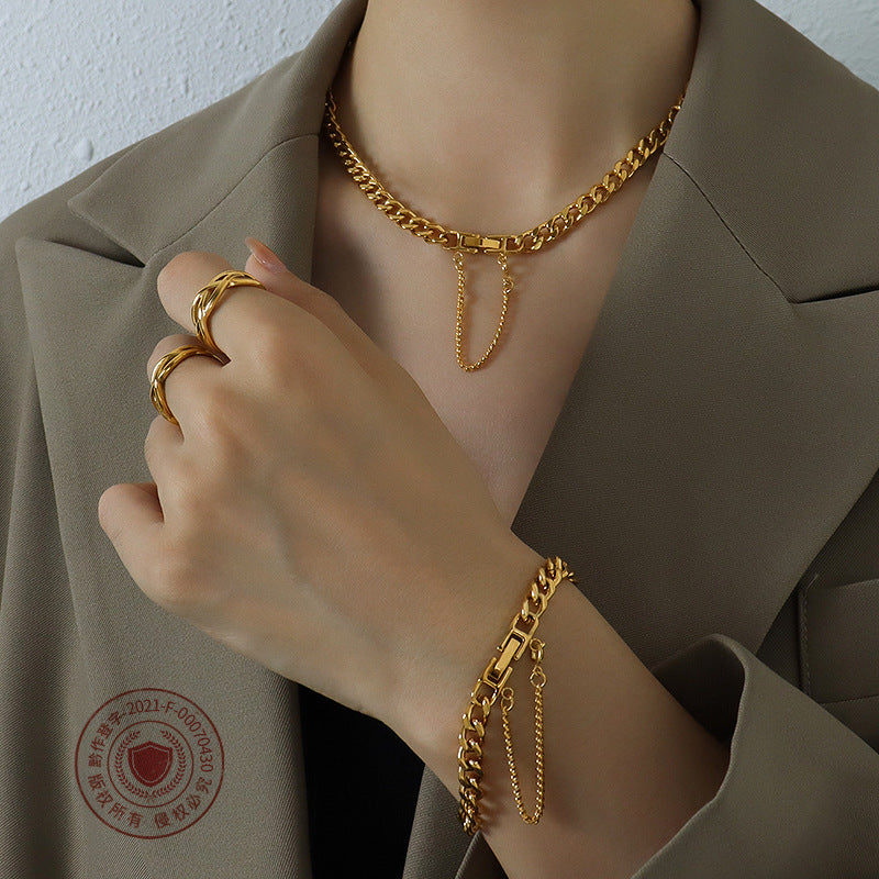 A necklace bracelet jewelry
