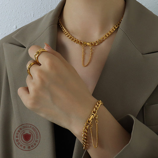 A necklace bracelet jewelry