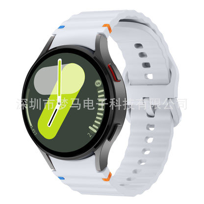 A Suitable for Samsung watch7/FE original wave stitching color buckle silicone strap universal watch654 strap