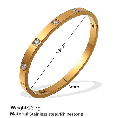 A European and American hot selling ins style titanium steel bracelet hexagram star snap buckle bracelet 18k gold-plated stainless steel zircon bracelet