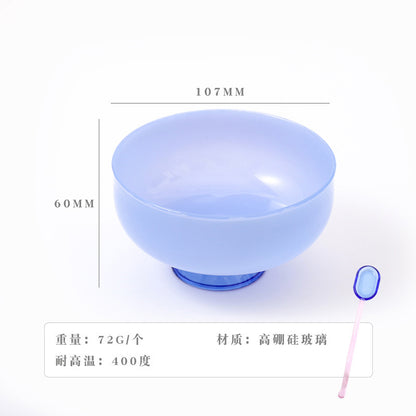 A glass bowl fruit salad bowl set