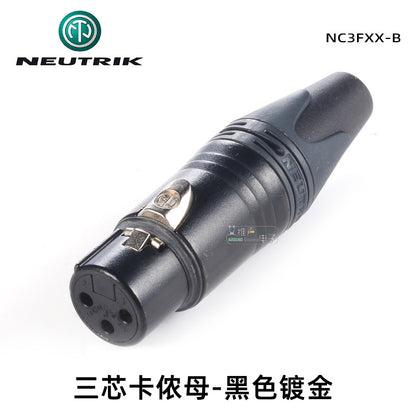 A Youquek three-core XLR Kanon plug gold-plated audio terminal Canon male and female NC3MXX/F