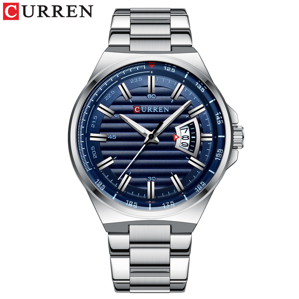 A  8375 Men's Business Quartz Watch, Calendar Foreign Trade Large Dial Men's Watch Waterproof Watch