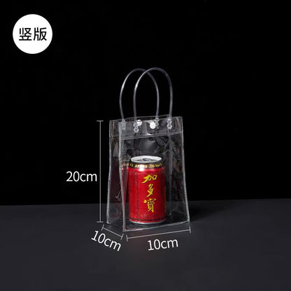A spot stall pvc plastic tote bag transparent hose thickened red wine packaging bag gift bag