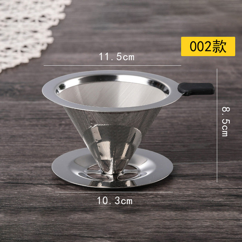 A Stainless steel coffee filter coffee filter filter cup hand brewing coffee utensils set filter paper drip filter cup