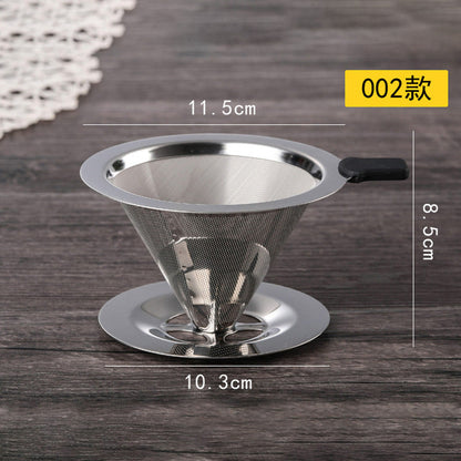 A Stainless steel coffee filter coffee filter filter cup hand brewing coffee utensils set filter paper drip filter cup