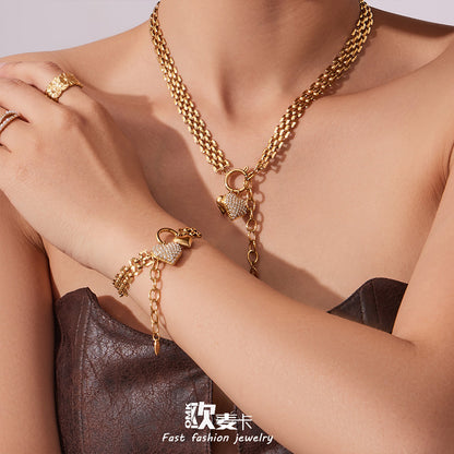 A necklace bracelet jewelry