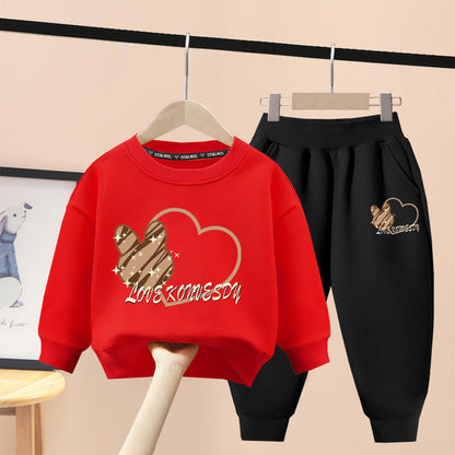 A children's sweatshirt set
