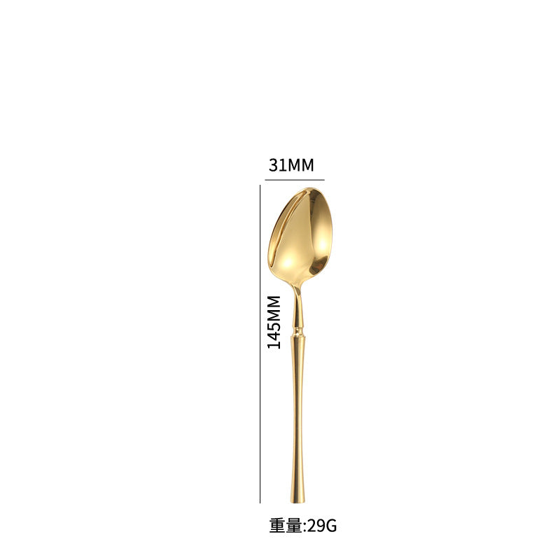 A stainless steel tableware