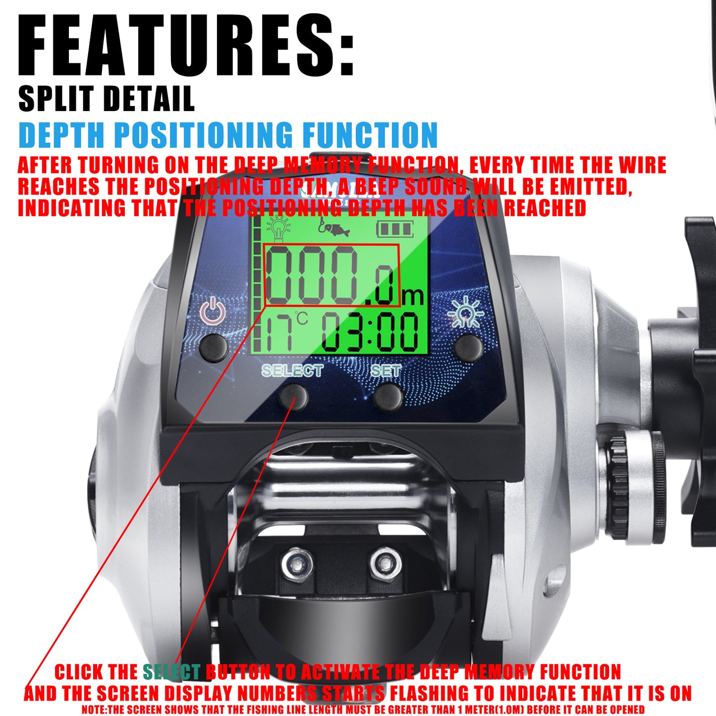 A digital display water drop wheel sea fishing raft fishing boat usb charging temperature time