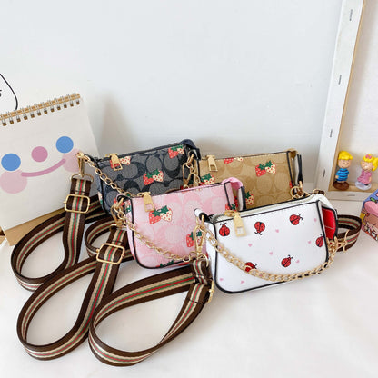 A new foreign fashion princess bag girls messenger bag little girl chain bucket bag - Mixbatch