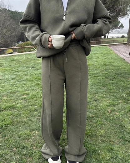 A sweater and trousers two-piece set