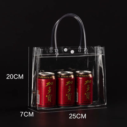 A spot stall pvc plastic tote bag transparent hose thickened red wine packaging bag gift bag