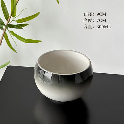 A retro egg-shaped cup frosted stone pattern ceramic cup latte coffee cup afternoon tea niche cappuccillola flower cup