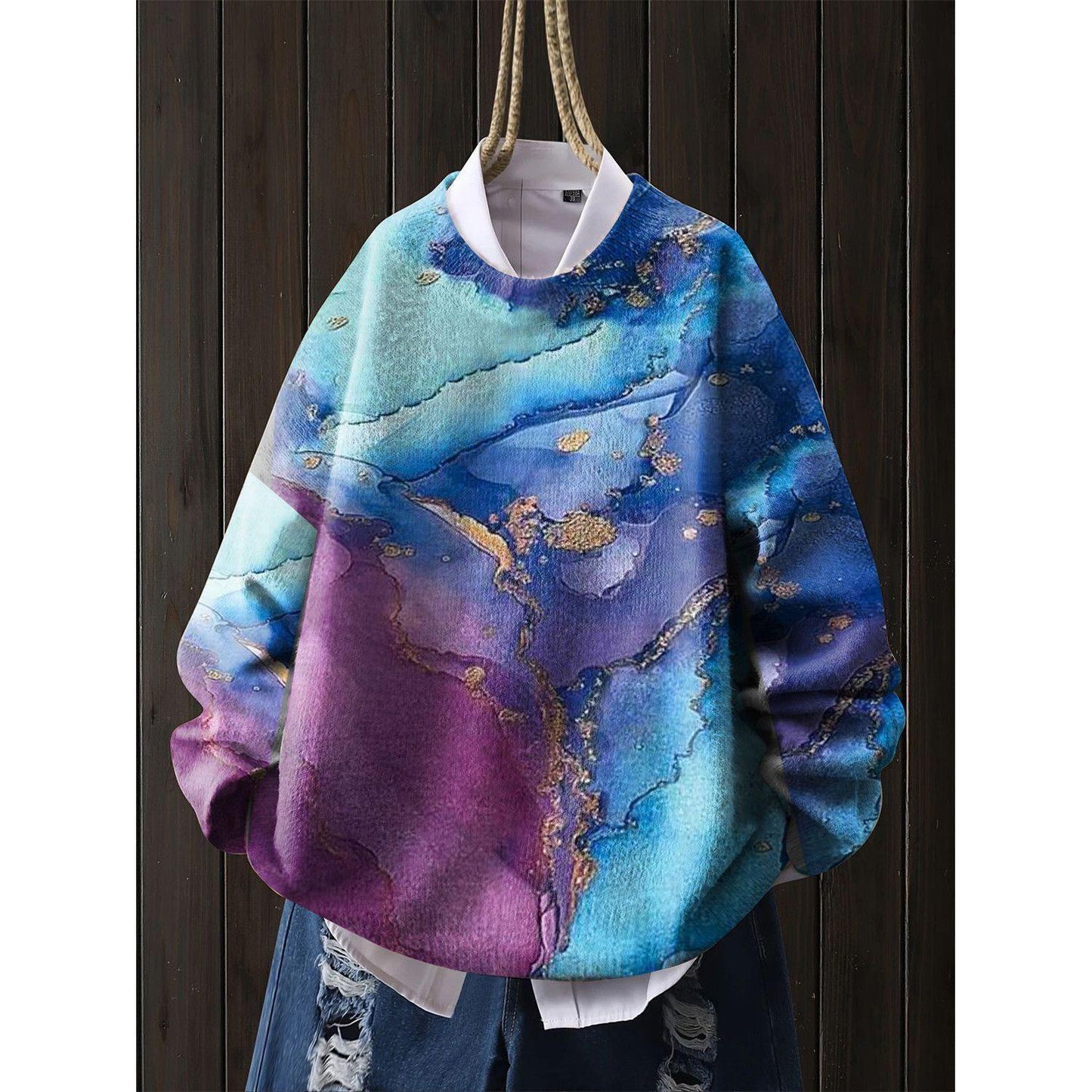 A printed sweater