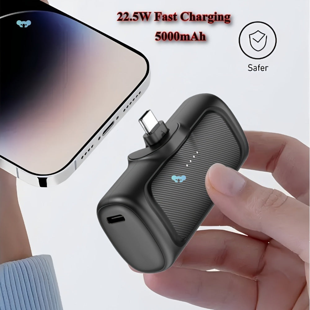 A capsule power bank 5000 mAh with its own cable portable mobile power supply