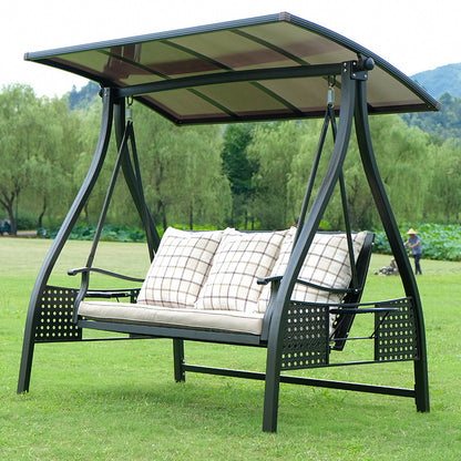 A outdoor swing rocking chair