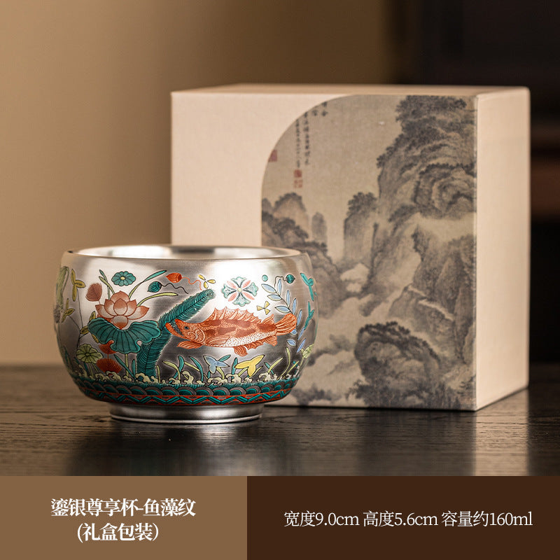A Silver-plated cup teacup