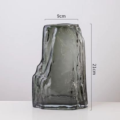 A European creative handmade glass vase, living room Internet celebrity ornament, water raising vase, dried flowers, household rockery vase