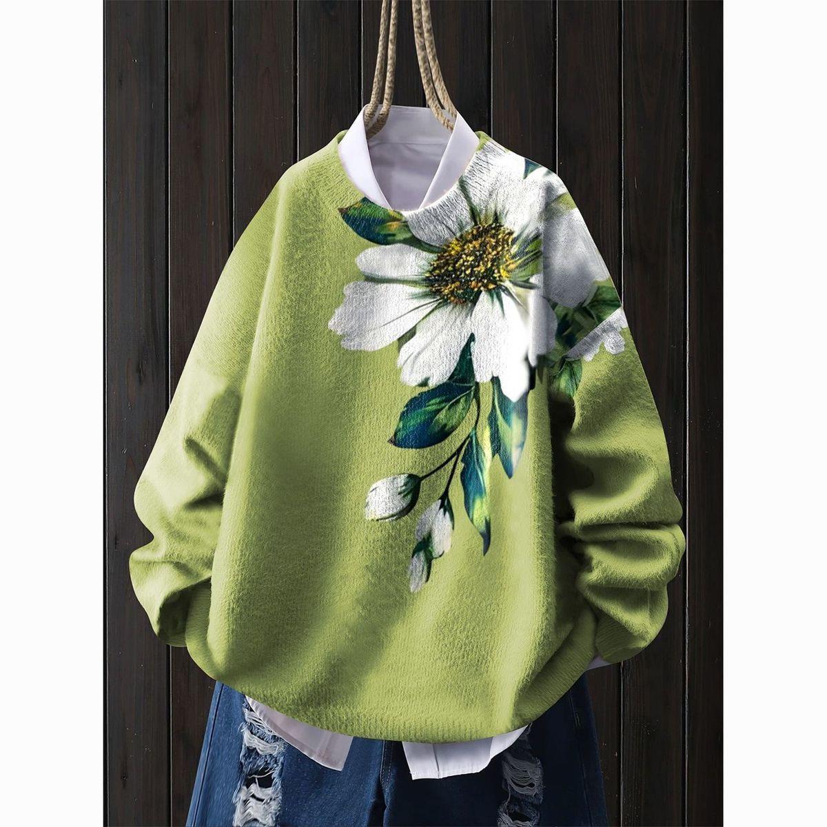 A printed sweater