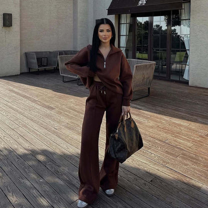 A sweater and trousers two-piece set