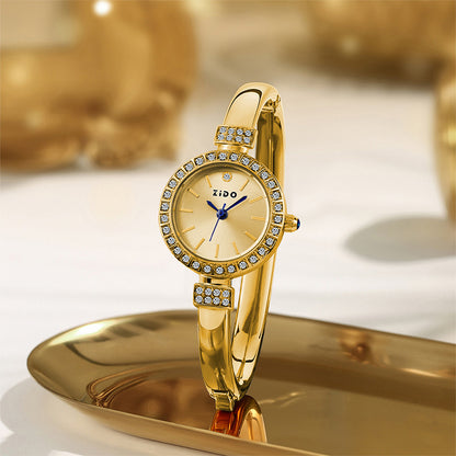 A light luxury diamond-encrusted women's watch, exquisite and compact, quartz watch