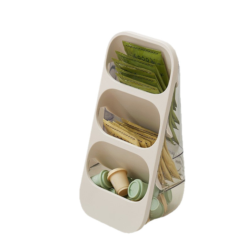 A Three-layer shelf Floor-mounted plastic chopstick cage Knife storage rack Drain chopstick cage Kitchen knife rack