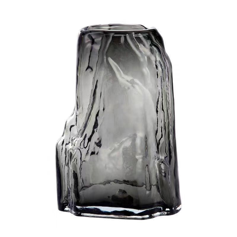 A European creative handmade glass vase, living room Internet celebrity ornament, water raising vase, dried flowers, household rockery vase