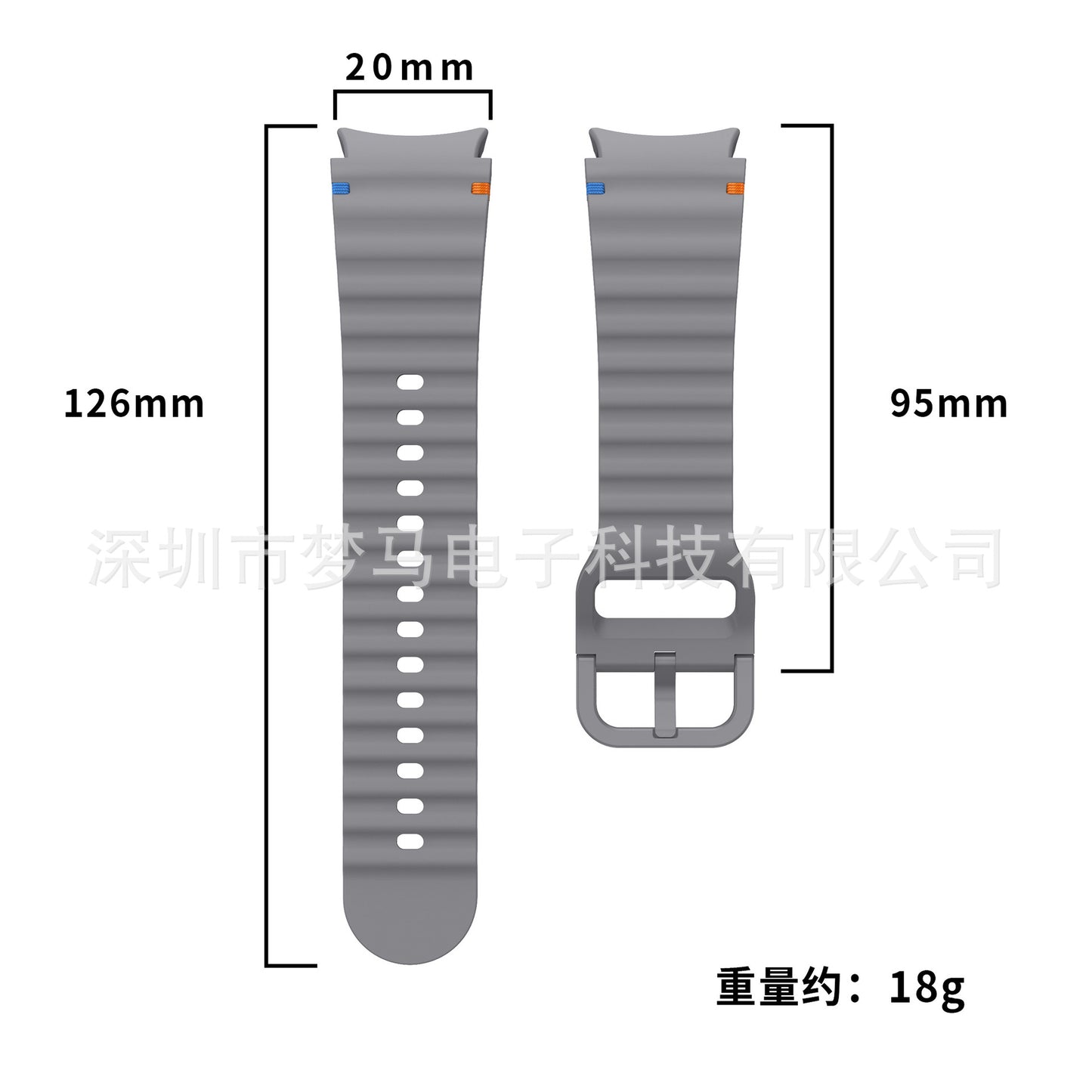 A Suitable for Samsung watch7/FE original wave stitching color buckle silicone strap universal watch654 strap