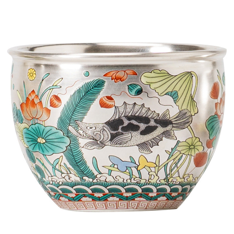 A Silver-plated cup teacup