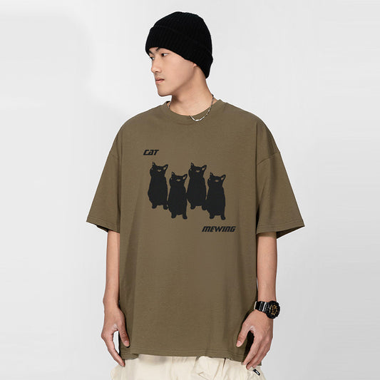 A short-sleeved printed T-shirt