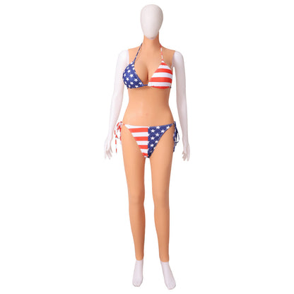 A simulation nine-point one-piece breast prosthetic dummy dress-up set CD dummy dress-up fake breast fake yin pants