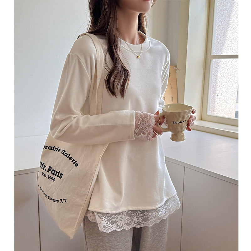 A lace long sleeve top